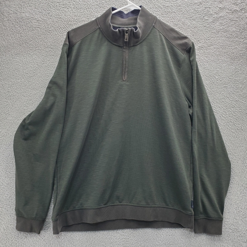 Ted Baker London Caravan 1/4 Zip Sweater Green Mens Size 5 XL